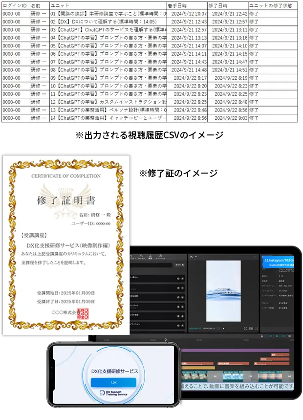 CSVと修了証